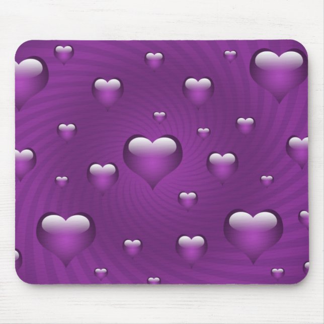 Tapis De Souris Thème d'amour des coeurs (Devant)