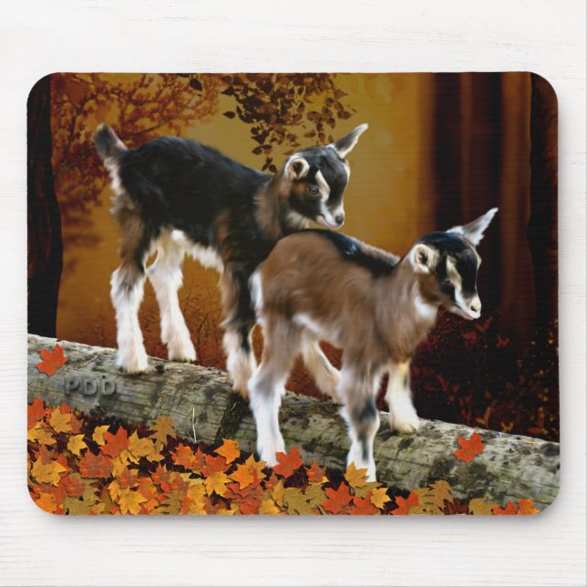 Tapis De Souris Thème d'automne Chevreaux (Devant)