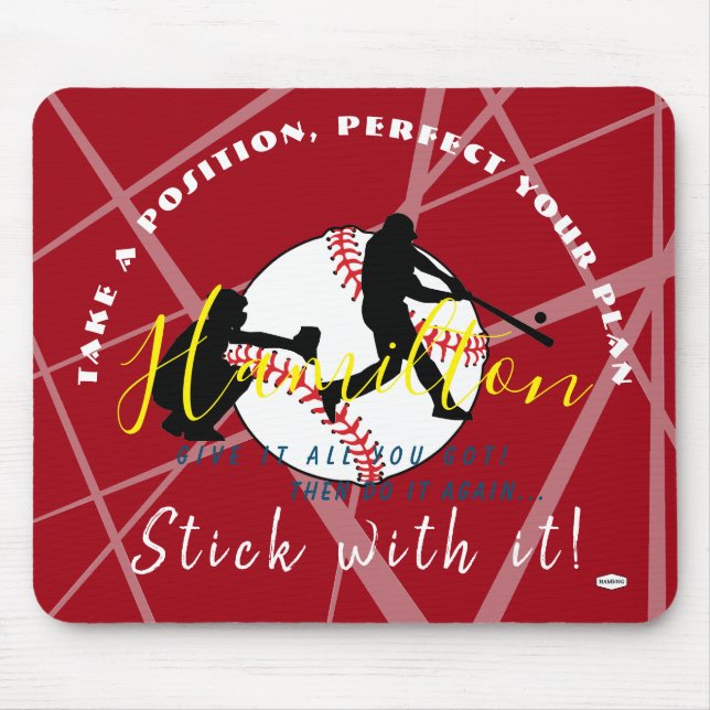 Tapis De Souris Thème de baseball Mousepad personnalisé (Devant)
