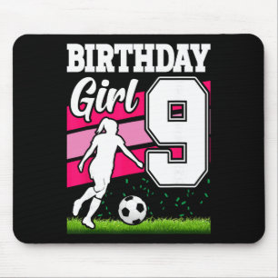 Tapis De Souris Thème de fête d'anniversaire de football pour 9 an