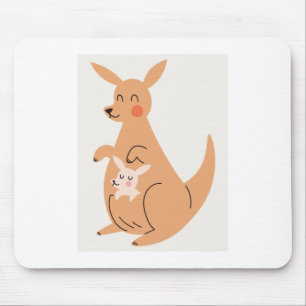 Tapis De Souris Thème de la fête des mères Design de kangourou mig