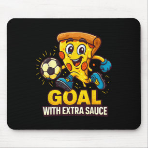 Tapis De Souris Thème de pizza pour garçons Funny Soccer Goal
