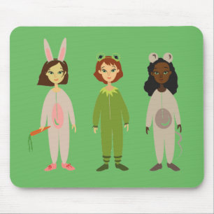 Tapis De Souris Thème des amies en pyjama des filles mignonnes