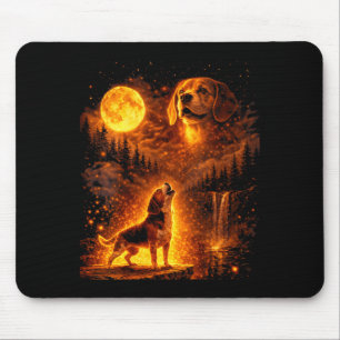 Tapis De Souris Thème femme vintage clair de lune chien drôle beag