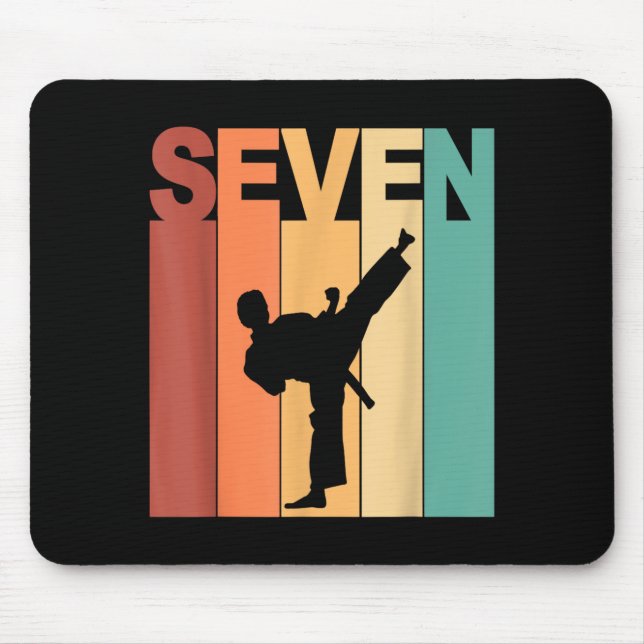 Tapis De Souris Thème Karaté Taekwondo 7e Anniversaire 7 Ans (Devant)