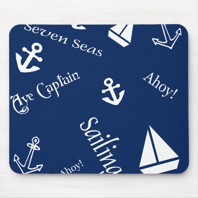 Tapis de souris Thème Naútíque de Voile (Devant)