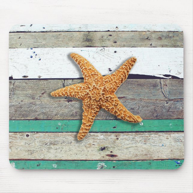 Tapis De Souris Thème Plage Starfish Mariage Rustique (Devant)