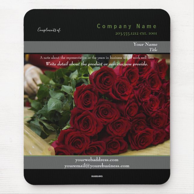 Tapis De Souris Thème Rose de Mousepad promotionnel - HAMbyWG (Devant)