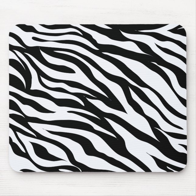 Tapis De Souris Thème Safari Noir et Blanc Impression Animale Zèbr (Devant)