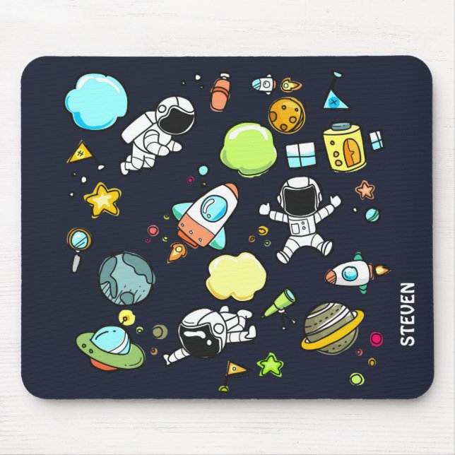 Tapis De Souris Thème spatial cool - Astronauts & Rocket Ships (Devant)
