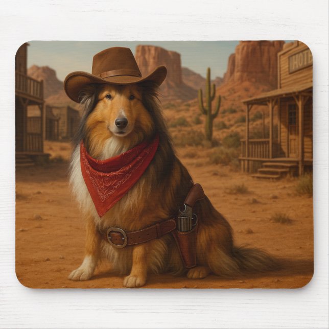 Tapis De Souris thème Western Sheltie (Devant)
