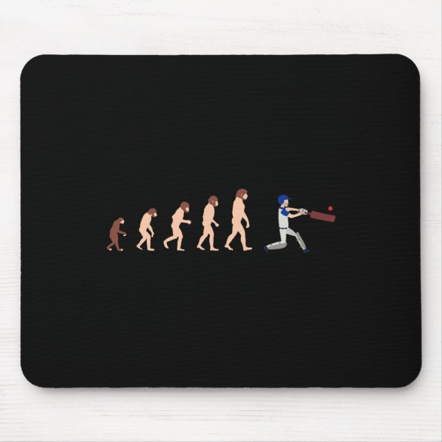 Tapis De Souris Théorie de l'évolution Joueur de cricket Drôle  (Devant)