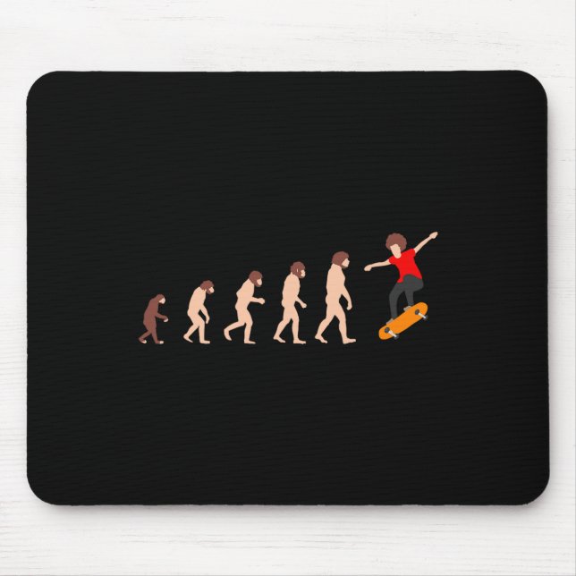 Tapis De Souris Théorie de l'évolution skateboard drôle  (Devant)