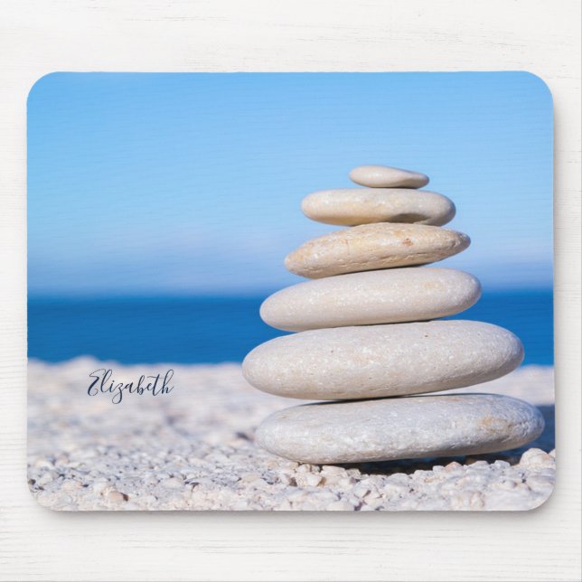 Tapis De Souris Thérapeute Pierres Zen, Plage (Devant)