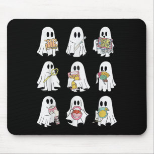 Tapis De Souris Thérapie de la parole Halloween fantôme Slp Rétro 