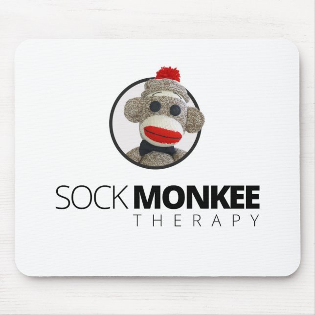 Tapis De Souris Thérapie de Monkee de chaussette - cercle Mousepad (Devant)