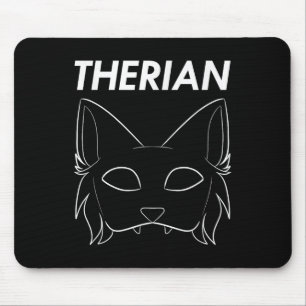 Tapis De Souris Therian Furie Animal Masque Wolf Chat Chien