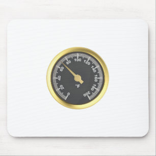 Tapis De Souris Thermomètre rond doré