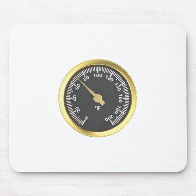Tapis De Souris Thermomètre rond doré (Devant)
