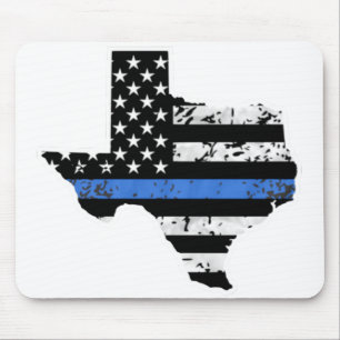 Tapis De Souris Thin blue line flag Texas