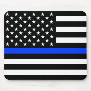 Tapis De Souris Thin Blue Line Police Flag