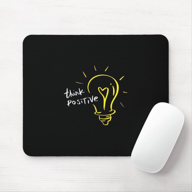 Tapis De Souris Think Positive – Light Bulb Motivation Mousepad (Avec souris)