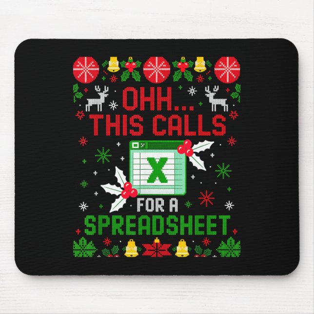 Tapis De Souris This Calls For A Spreadsheet Ugly Christmas  (Devant)