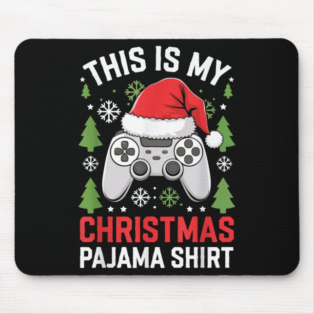 Tapis De Souris This Is My Christmas Pajama Shirt Gamer Teen Boy X (Devant)