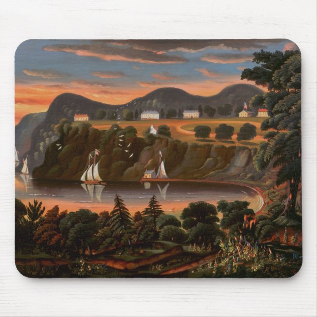 Tapis De Souris Thomas Chambers Vue de la rivière Hudson à l'ouest (Devant)