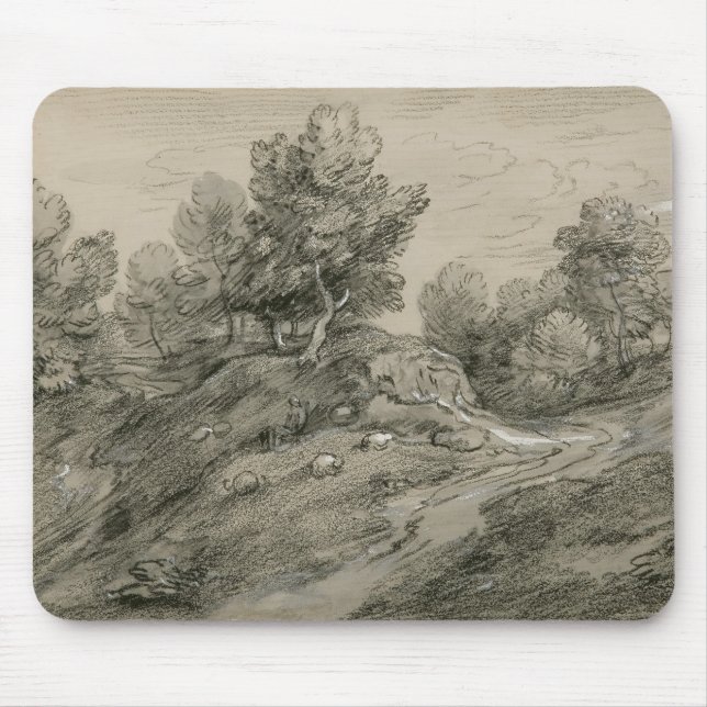 Tapis De Souris Thomas Gainsborough - Paysage en plaine boisée ave (Devant)