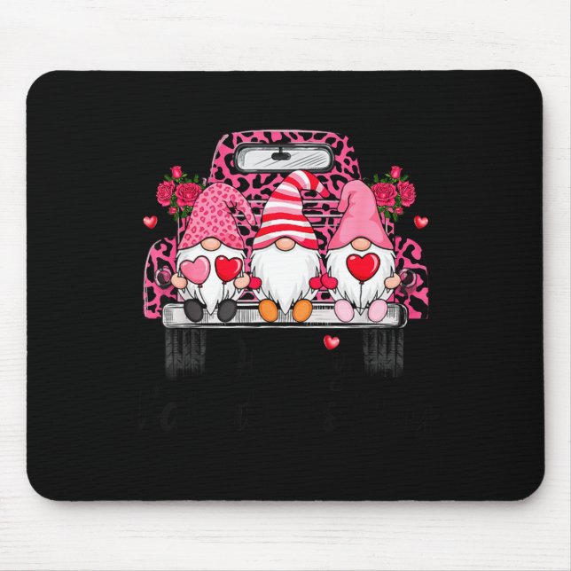 Tapis De Souris Three Gnomes And Leopard Truck Happy Valentine's D (Devant)