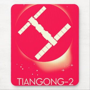 Tapis De Souris Tiangong-2 station spatiale de Chine art spatial.