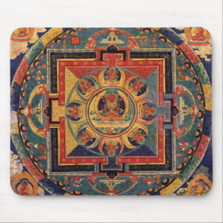 Tapis De Souris Tibétain Thanka d'antiquité de mandala de Bouddha