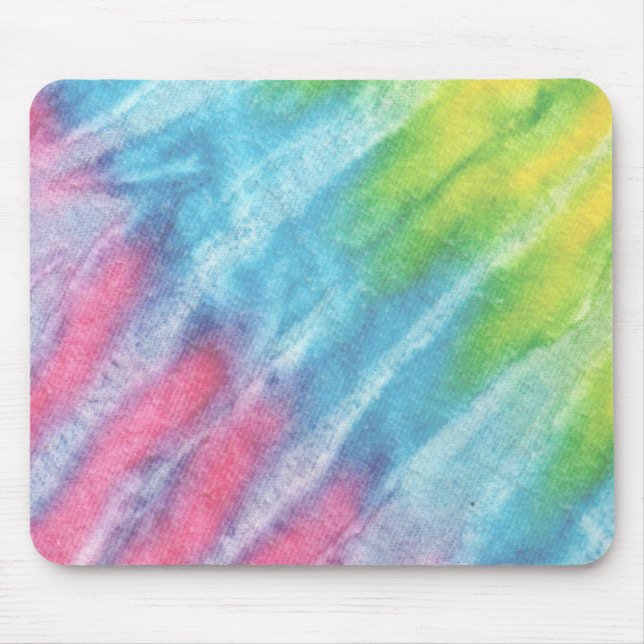 Tapis De Souris Tie Dye moderne rose Turquoise vert Boho (Devant)
