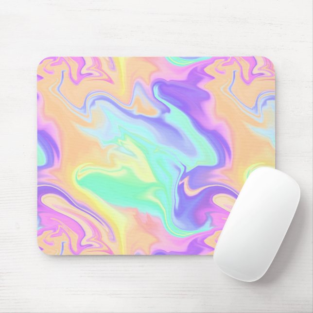 Tapis De Souris Tie Dye Swirl Pastel Super (Avec souris)