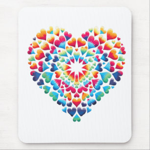 Tapis De Souris Tiedye Cœur Vibrant