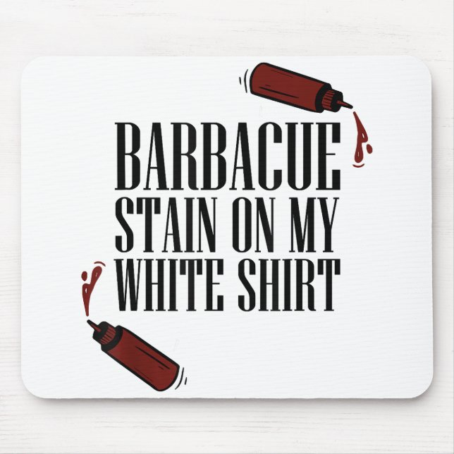 Tapis De Souris Tige barbecue sur mon blanc (Devant)