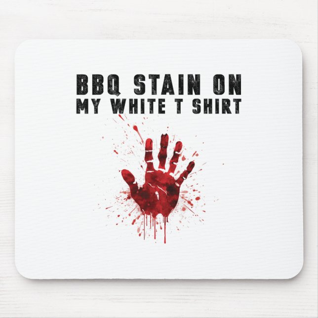 Tapis De Souris Tige Barbecue Sur Mon Blanc (Devant)