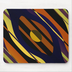 Tapis De Souris Tiger coucher de soleil Orange noir Jaune Bleu Mot