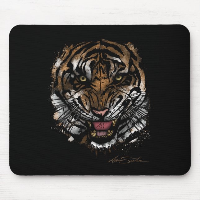 Tapis De Souris Tiger face (conception de signature) (Devant)