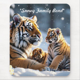 Tapis De Souris "Tigre au pays des merveilles hivernales"