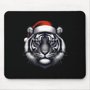 Tapis De Souris Tigre avec chapeau de Père Noël Noël Xmas Amoureux