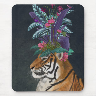 Tapis De Souris Tigre avec tête tropicale