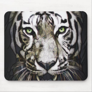Tapis De Souris Tigre blanc en verre tendu