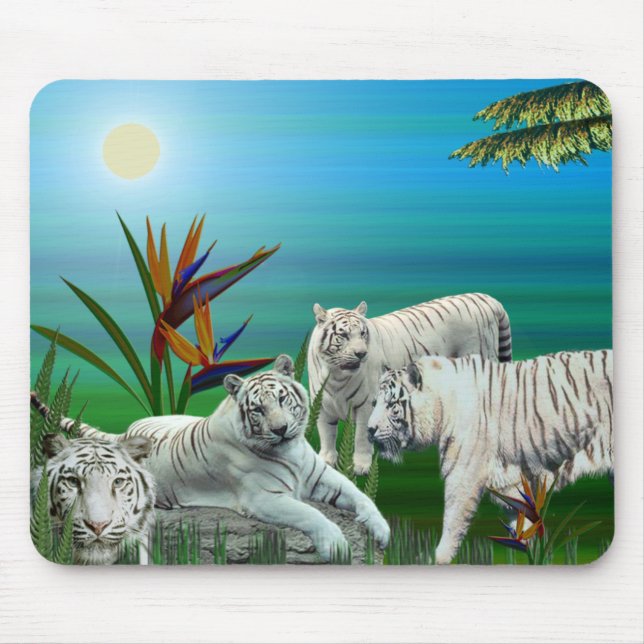 Tapis De Souris Tigre blanc Mousepad03 (Devant)