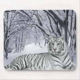 Tapis De Souris Tigre blanc Mousepad d'hiver