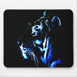 Tapis De Souris Tigre bleu de Fractalius