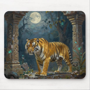 Tapis De Souris Tigre dans les dunes anciennes sous la pleine lune