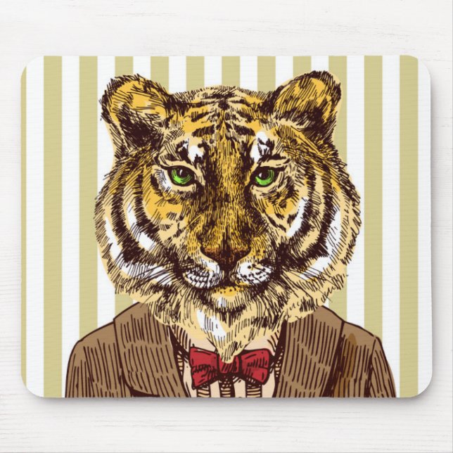Tapis De Souris Tigre dans l'usage de soirée (Devant)