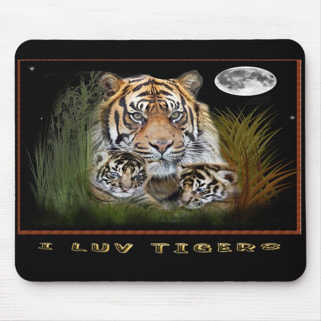 Tapis De Souris Tigre et petits mousepac (Devant)